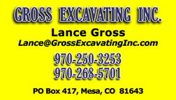 Gross Excavating Inc., excavation, dirt work, contractor, construction, based in Mesa Colorado